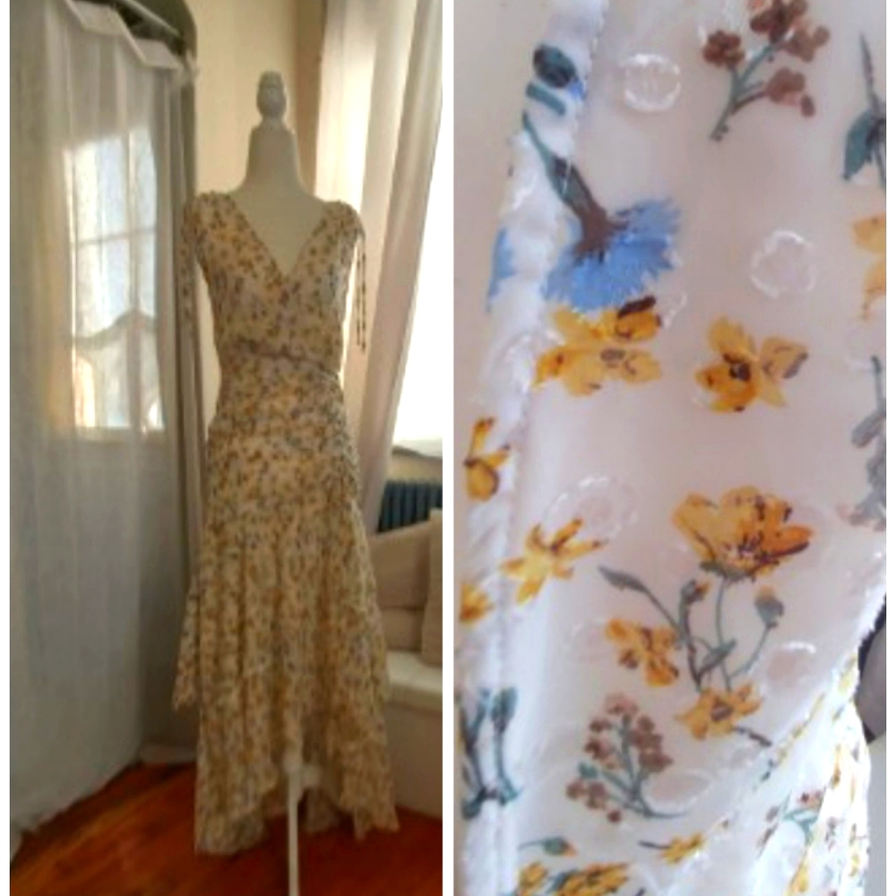 Fanco Becca Maxi Dress NWT White Floral XS/S
